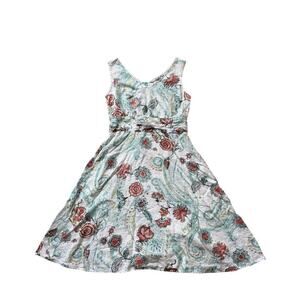 TSD; TWO STAR DOG 100% Linen, floral print Dress, size Large,